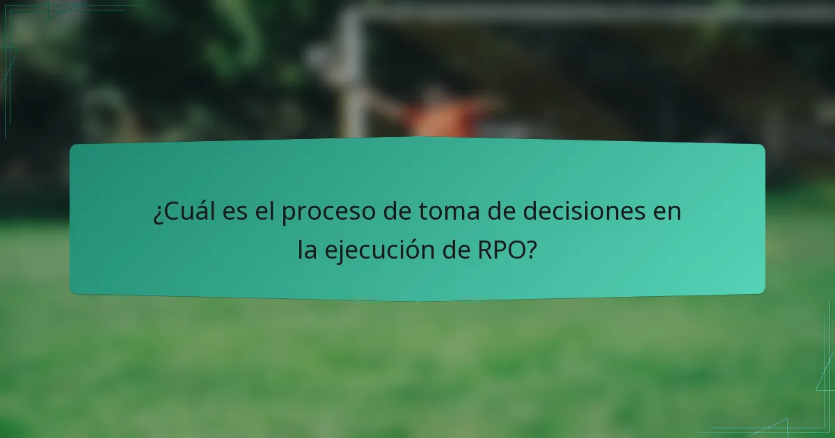 ¿Cuál es el proceso de toma de decisiones en la ejecución de RPO?